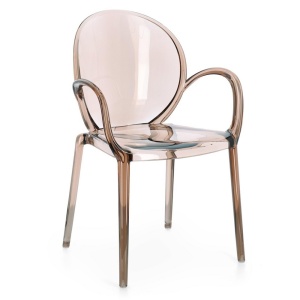 Scaun dining exterior maro/transparent din plastic Camilla Bizzotto