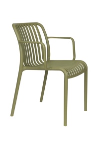 Scaun dining exterior verde din plastic Mante Arms Quiet Object