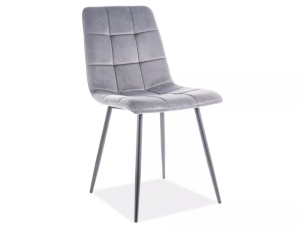 Scaun dining gri din catifea Mila The Home Collection
