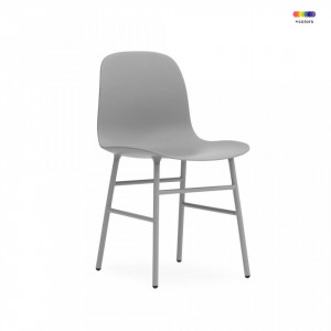 Scaun dining gri din polipropilena si otel Form Normann Copenhagen