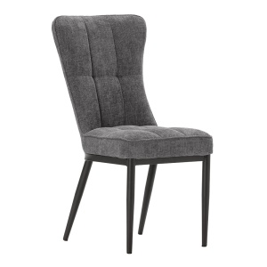 Scaun dining gri din textil Damon Quiet Object