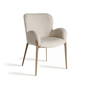 Scaun dining maro bronz/bej din textil Gerb Vical Home