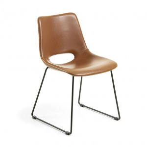 Scaun dining maro din piele ecologica Zahara Space Kave Home