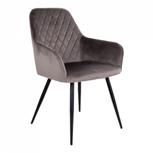 Scaun dining maro/negru din catifea Harbo House Nordic