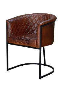 Scaun dining maro/negru din piele Bitonto Giner y Colomer