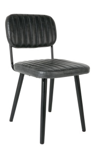 Scaun dining negru din piele ecologica Jake Worn Quiet Object
