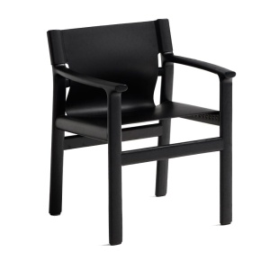 Scaun dining negru din piele ecologica Jan Kave Home