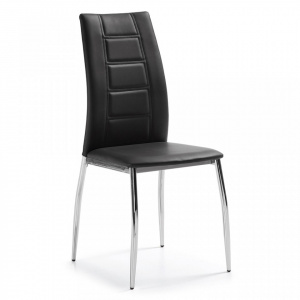 Scaun dining negru din piele ecologica Slash Kave Home