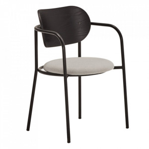 Scaun dining negru din textil Eclipse Teulat