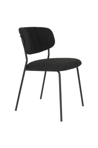 Scaun dining negru din textil Jolien Boucle Quiet Object