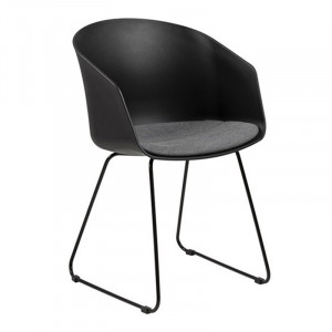 Scaun dining negru/gri din plastic Moon Style Quiet Object