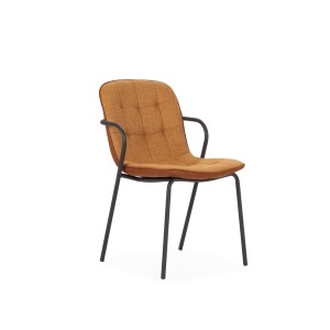 Scaun dining negru/maro teracota din textil Angie The Home Collection