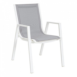 Scaun dining pentru exterior alb din textilena si aluminiu Pelagius Bizzotto