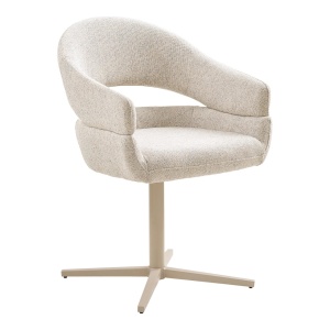 Scaun dining rotativ bej/gri din textil Dover House Nordic