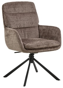 Scaun dining rotativ maro inchis din textil Edgar Quiet Object