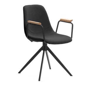 Scaun dining rotativ negru din textil Tali The Home Collection