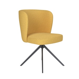 Scaun dining rotativ ocru din textil Stan Metal The Home Collection