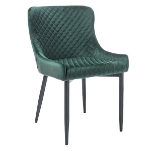 Scaun dining verde din catifea si metal Colin Velvet Signal Meble
