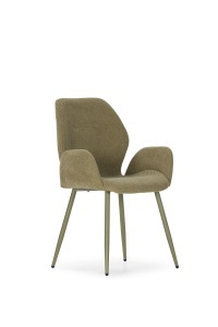 Scaun dining verde din textil Ansu The Home Collection