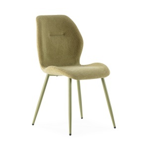 Scaun dining verde din textil Ansu The Home Collection