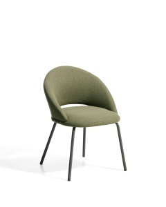 Scaun dining verde din textil Bonali Chenille Kave Home