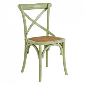 Scaun dining verde/maro din lemn Cross Bizzotto