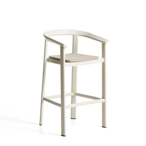 Scaun exterior bar ecru din metal Erice 75 Kave Home