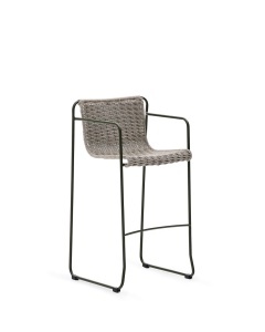 Scaun exterior bar gri din metal Maurina High Kave Home