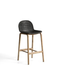 Scaun exterior bar gri inchis din lemn Alipa 75 Kave Home