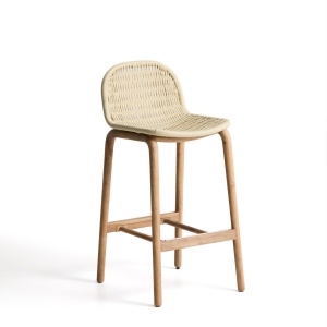 Scaun exterior bar maro din lemn Alipa Kave Home