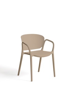 Scaun exterior dining bej din plastic Ania Handles Kave Home