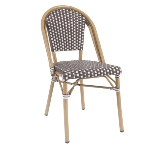 Scaun exterior dining maro/alb din metal Marilyn Kave Home