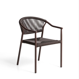 Scaun exterior dining maro din metal Livadia Kave Home