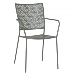 Scaun exterior dining oliv din metal Lizette Bizzotto