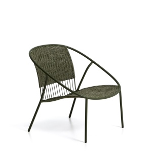Scaun exterior dining verde din metal Argasi Low Kave Home