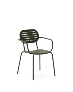 Scaun exterior dining verde din metal Brai Kave Home