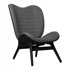 Scaun lounge gri ardezie/negru din poliester si lemn A Conversation Piece Tall Umage