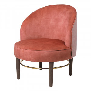 Scaun lounge multicolor din lemn si catifea Club Lux Brick Cozy Living Copenhagen