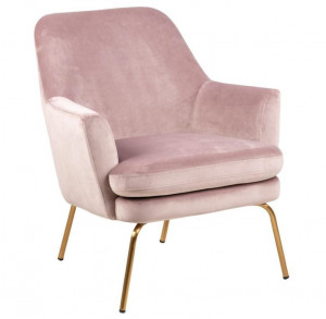 Scaun lounge roz/maro alama din poliester si metal Chisa Lara Actona Company