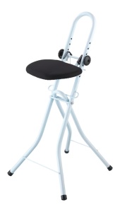 Scaun pentru masa de calcat alb/negru din metal Vaks Wenko