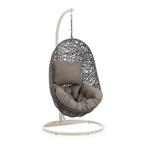 Scaun suspendat cu suport gri deschis din metal Florina Kave Home