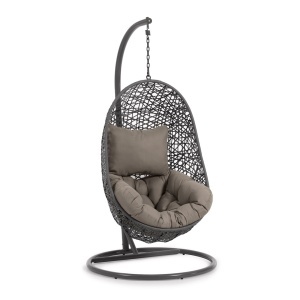 Scaun suspendat cu suport gri din metal Florina Kave Home