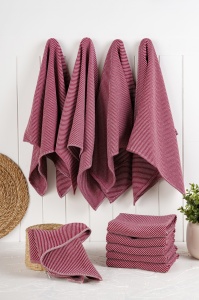 Set 10 prosoape de bucatarie rosii din fibre 43x76 cm Eloise The Home Collection