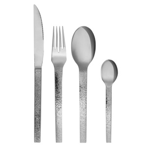 Set 16 tacamuri gri din metal Mano Textured Hubsch
