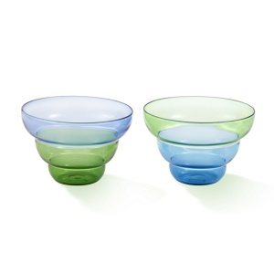 Set 2 boluri albastre/verzi din sticla 300 ml Mizu Kiri Pols Potten