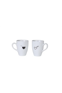 Set 2 cani albe/negre din ceramica 240 ml NNLM01MG The Home Collection