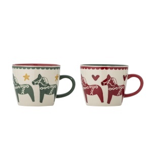 Set 2 cani multicolore din ceramica 300 ml Siffer Bloomingville