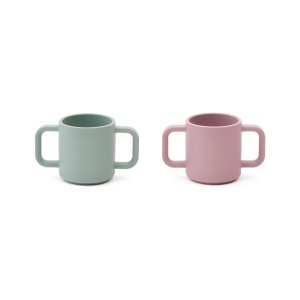 Set 2 cani roz/turcoaz din fibre sintetice Lili Kave Home