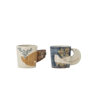 Set 2 cesti multicolore din ceramica 55 ml Hezha Bloomingville