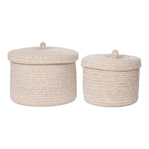 Set 2 cosuri cu capac bej din bumbac Sebal House Nordic